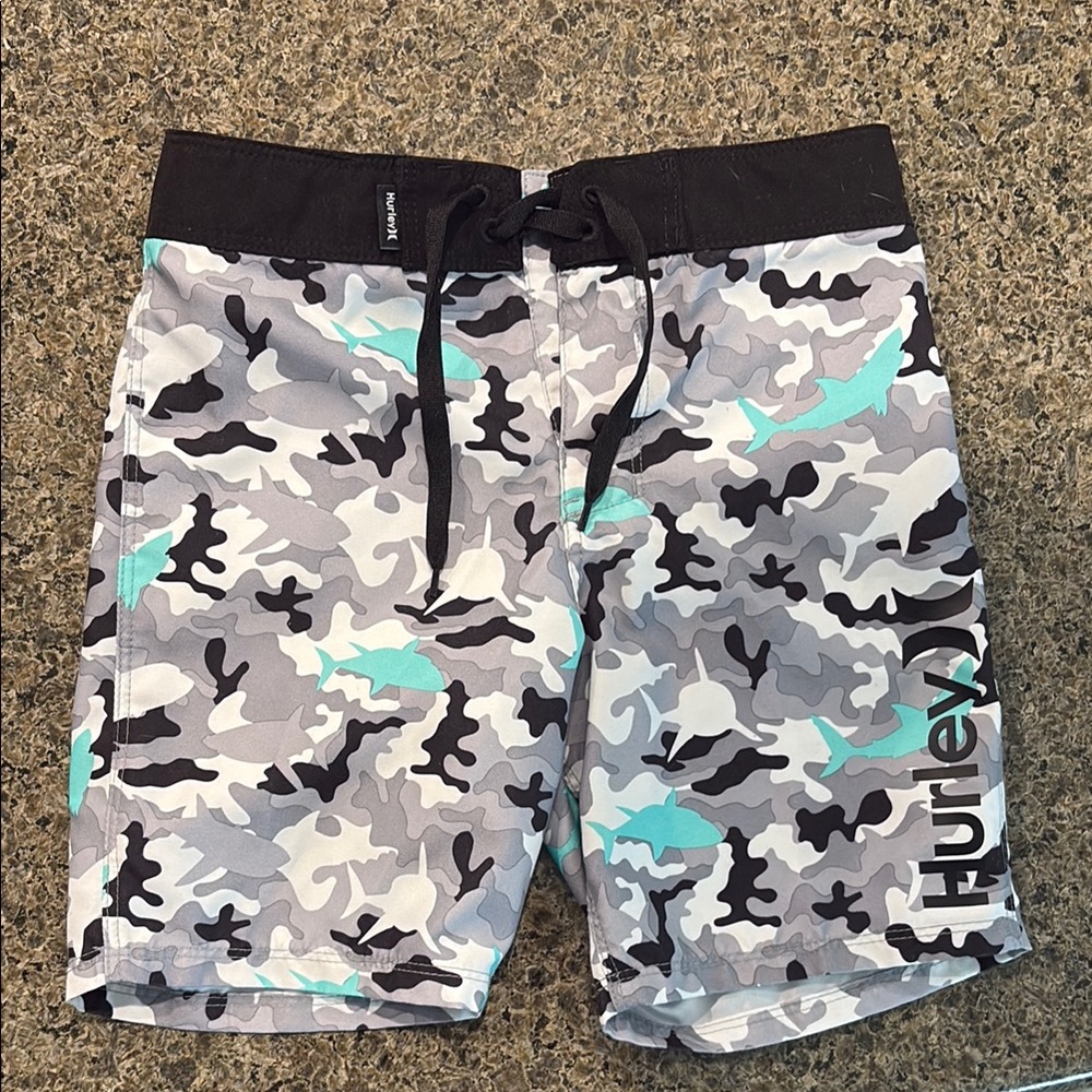 Boys Hurley Camo Print swim trunks